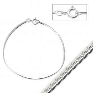 Bracciale maglia grumetta appiattita 1.90 mm Argento 925 x18cm