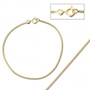 Bracciale maglia grumetta appiattita 1.60 mm - Plac.oro 3 microns x18cm|raw }}