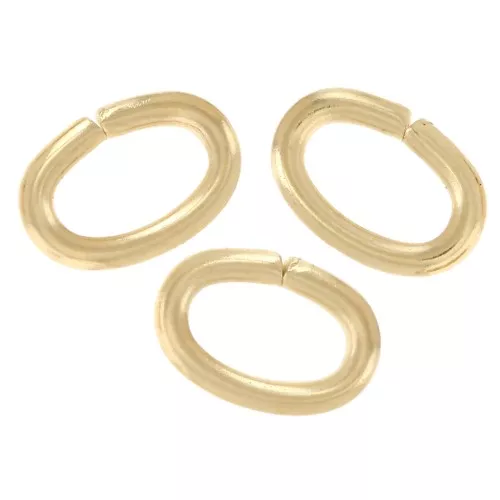 Anelli ovali aperti 5x3,5x0,8 mm - Placcato oro 3 micron x4
