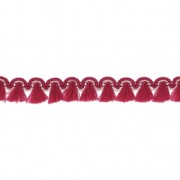 Gallone mini-frange 13 mm Rosso/dorato x1m