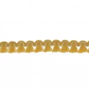 Gallone mini-frange 13 mm Senape/dorato x1m