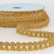 Gallone mini-frange 13 mm Senape/dorato x1m