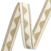 Gallone jacquard Onde 16 mm Ecrù/Beige x1m