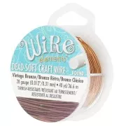 Filo di rame Craft Wire soft 0.32 mm Vintage bronze anti-ossidazione x 36 m
