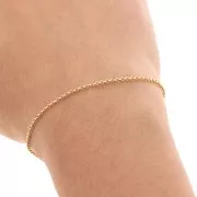 Catena maglia rollò 1.5 mm Placcato Oro 3 microns x50 cm