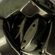 Perline in vetro Carrier Bead 2 fori 9x17 mm Jet Green Luster x10