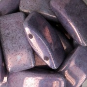 Perline in vetro Carrier Bead 2 fori 9x17 mm Opaque Luster Amethyst x10|raw }}