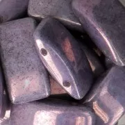 Perline in vetro Carrier Bead 2 fori 9x17 mm Opaque Luster Amethyst x10