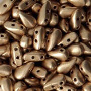 Perline in vetro DropDuo® 2 fori 3x6 mm Gold Mat x50