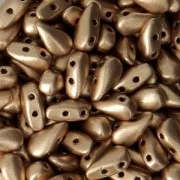 Perline in vetro DropDuo® 2 fori 3x6 mm Gold Mat x50