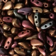 Perline in vetro DropDuo® 2 fori 3x6 mm Metallic Iris Satin x50