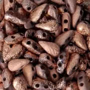 Perline in vetro DropDuo® 2 fori 3x6 mm Etched Crystal Capri Gold Full x50