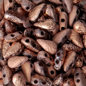 Perline in vetro DropDuo® 2 fori 3x6 mm Etched Crystal Capri Gold Full x50