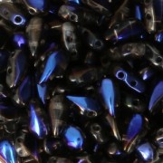 Perline in vetro DropDuo® 2 fori 3x6 mm Crystal Azuro x50