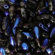 Perline in vetro DropDuo® 2 fori 3x6 mm Crystal Azuro x50