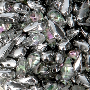 Perline in vetro DropDuo® 2 fori 3x6 mm Crystal Vitrail Light x50