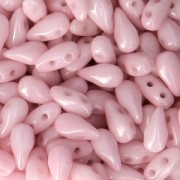 Perline in vetro DropDuo® 2 fori 3x6 mm Opaque Light Rose Ceramic Look x50