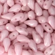 Perline in vetro DropDuo® 2 fori 3x6 mm Opaque Light Rose Ceramic Look x50