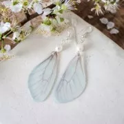 Pendente ali di farfalla con 2 fori 45x20 mm Menta e marrone x1