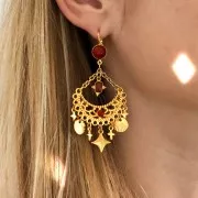 Monachelle con anellino per cabochon retro piatto 8 mm dorato con oro fino x2