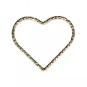 Anellino chiuso cuore diamantato 17.5 mm Gold filled x1