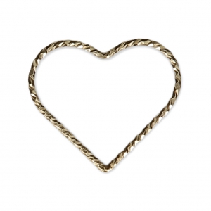 Anellino chiuso cuore diamantato 17.5 mm Gold filled x1