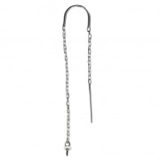 Orecchini catenella 48 mm per perline mezze-forate in argento 925 x2