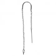 Orecchini catenella 48 mm per perline mezze-forate in argento 925 x2