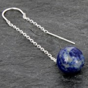 Orecchini catenella 48 mm per perline mezze-forate in argento 925 x2