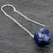 Orecchini catenella 48 mm per perline mezze-forate in argento 925 x2