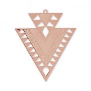 Pendente in metallo doppio triangolo Etnico 45mm oro rosa x2|raw }}