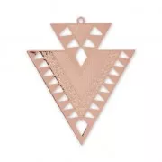Pendente in metallo doppio triangolo Etnico 45mm oro rosa x2