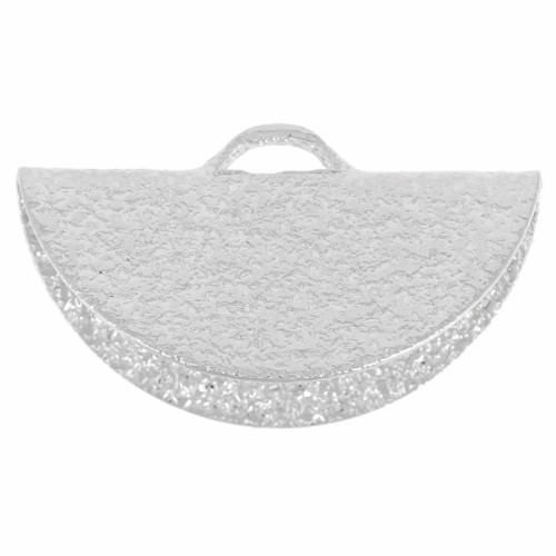 Terminale mezzaluna diamantato 15x8 mm rodiato x1