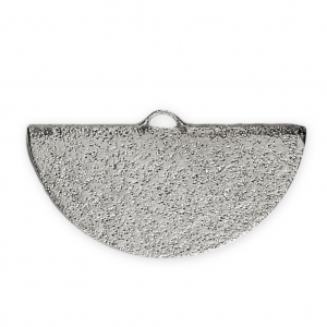 Terminale mezzaluna diamantato 25x13 mm rodiato x1