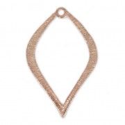 Pendente foglia/goccia in ottone striato 36 mm oro rosa HQ x1|raw }}