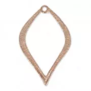 Pendente foglia/goccia in ottone striato 36 mm oro rosa HQ x1