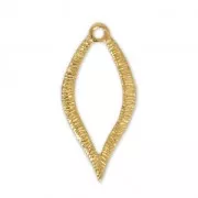 Pendente foglia/goccia in ottone striato 23 mm dorato con oro finox1