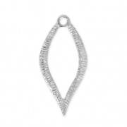 Pendente foglia/goccia in ottone striato 23 mm rodiato x1