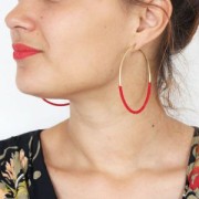 Orecchini in metallo da decorare 70x1.9mm Placcatura argento fino x2