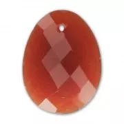 Pendente sfaccettato ovale 20x15 mm Red Agate x1