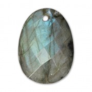 Pendente sfaccettato ovale 20x15 mm Labradorite x1