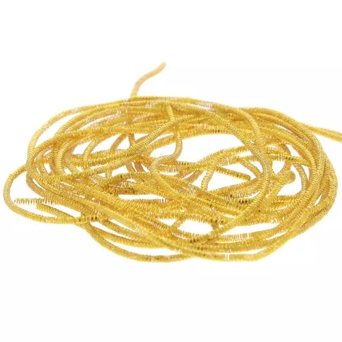 Canna riccia per ricamo - Spille e gioielli ricamati 1 mm - Oro scuro x5g