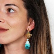 Pendente a forma di ventaglio Perles & Co 24 mm dorato con oro fino