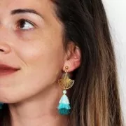 Pendente a forma di ventaglio Perles & Co 24 mm dorato con oro fino