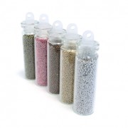 Assortimentimento di 5 fiale microbiglie senza foro 0.5mm Metallico x20g|raw }}