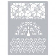 Silk Screen Graine Créative per pasta polimerica mm114x153- Pavone