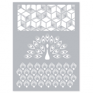 Silk Screen Graine Créative per pasta polimerica mm114x153- Pavone