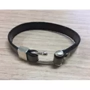 Chiusura da avvitare 8 mm per laccetto 10 mm Placcatura Argento Antico x2