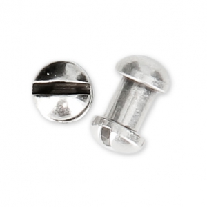 Chiusure da avvitare 4 mm per laccetto 5 mm Placcatura Argento Antico x2