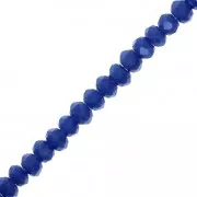 Perline schiacciate sfaccettate mm. 2.3x2 mm Marine Blue Frosted x39cm